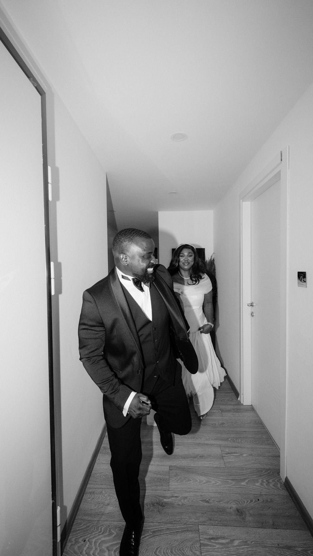 Candid — groom before ceremony